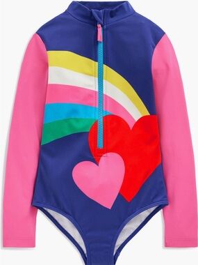 NWOT Mini Boden Kid’s Long Sleeve One-Piece Swimsuit Sz 4-5T